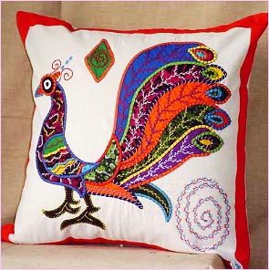 Beautiful Peacock on Cotton Pillow Cover