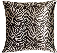Metallic Zebra Silver and Black Throw Pillow